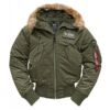 Kép 3/3 - Alpha Industries 45P Hooded Custom kabát, dark green, L