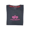 Kép 3/3 - Alpha Industries New Basic T Wmn neon print póló, greyblack - neon pink, M
