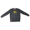 Kép 1/4 - Alpha Industries Basic Sweater pullóver, charcoal hearther, L