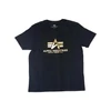 Kép 1/3 - Alpha Industries Basic T-Shirt Foil Print póló, black/yellow gold, L