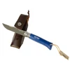 Kép 8/9 - Opinel No8. Colorama kés, inox, kék bőrtokkal