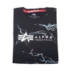 Kép 2/5 - Alpha Industries Lightning AOP T póló, black/white, M