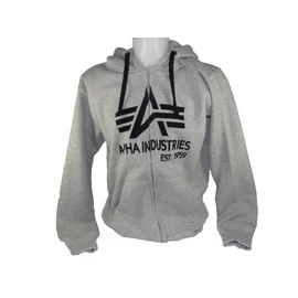 Alpha Industries Big A zipzáras kapucnis pullóver, szálkás szürke, XL