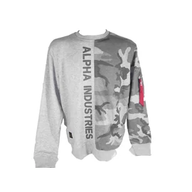 Alpha Industries Camo Half Sweater pullóver, Grey Camo, M
