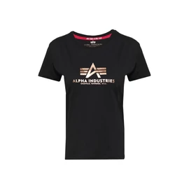 Alpha Industries New Basic T Wmn foil print póló, black gold, M