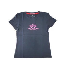 Alpha Industries New Basic T Wmn neon print póló, greyblack - neon pink, M