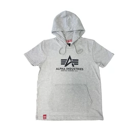 Alpha Industries Basic Hooded póló, greyheather, L