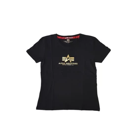 Alpha Industries New Basic T Wmn. Foil Print, Black-Yellow Gold, M
