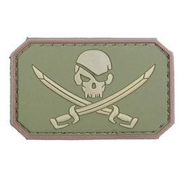 Felvarró, Pirate Skull, olive