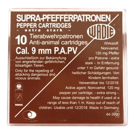 Wadie paprikapatron, 9 mm PA