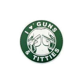 Felvarró, Guns & Titties felvarró, Zöld