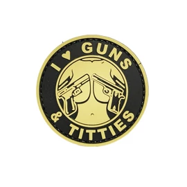 Felvarró, Guns & Titties felvarró, Tan