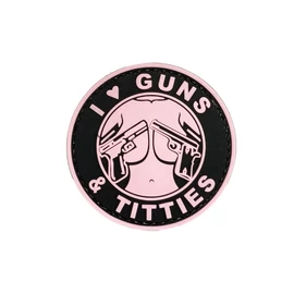 Felvarró, Guns & Titties felvarró, Pink