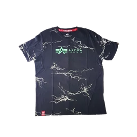 Alpha Industries Lightning AOP T póló, black/poisongreen, M