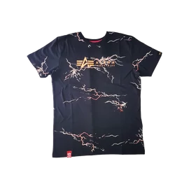 Alpha Industries Lightning AOP T póló, black/orange, M