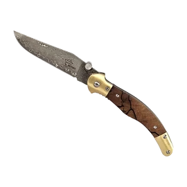 Betyár bicska, fejesgörbe, prémium bükkfa, damaszkuszi acél penge