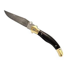 Betyár bicska, fejesgörbe, ébenfa, damaszkuszi acél penge