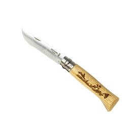 Opinel no.8 kés, inox, nyúl minta