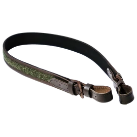 Bőr, filc vadászpuska szíj - sötétbarna - zöld 29/1020