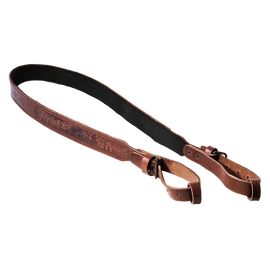 Bőr vadászpuska szíj díszítésekkel - barna 32/1110