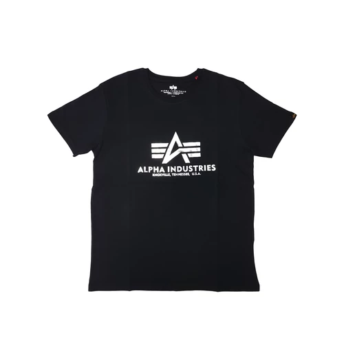 Alpha Industries Basic Póló foil print, black-metal-silver, L 