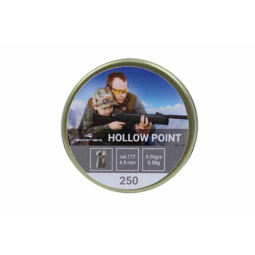 Borner Hollow Point lövedék, 0,58g, 4.5 mm, 250 db.