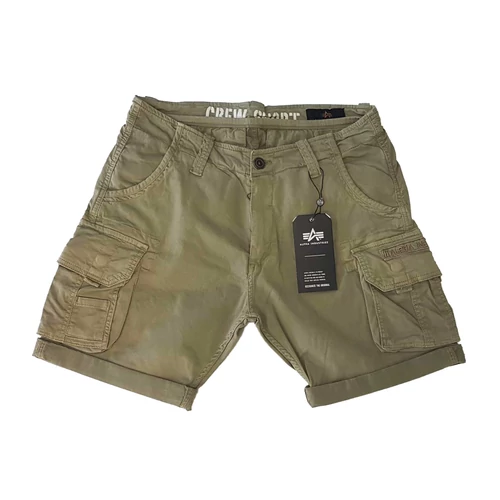 Alpha Industries Crew Short rövidnadrág, Light Olive, 36