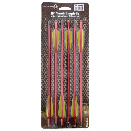 Nyílvessző, 16" alu, piros, 6db