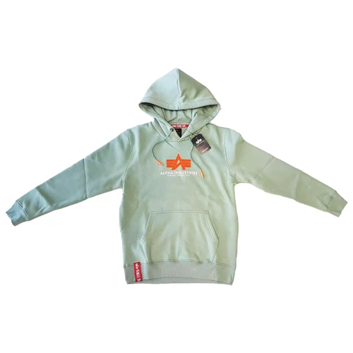 Alpha Industries Basic Hoody Rubber kapucnis pulóver, dusty green, M