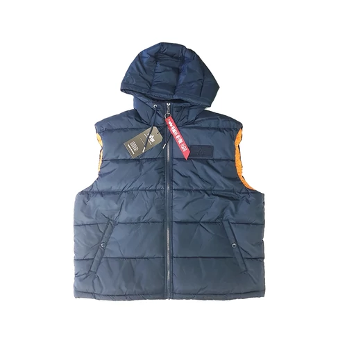 Alpha Industries Hooded Puffer Vest FD, dzseki, replica blue, L