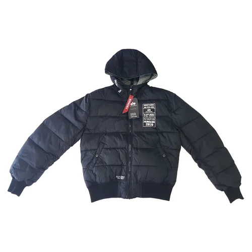 Alpha Industries Hooded Puffer FD Rev. kabát, vintage green, L