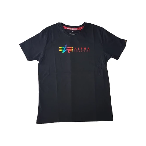 Alpha Industries Alpha Label T Metal póló, black/metal red, S