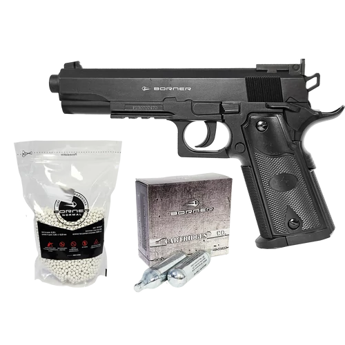 Borner Colt 1911 - NBB airsoft fegyvercsomag 10xCO2 + 1 kg. BB
