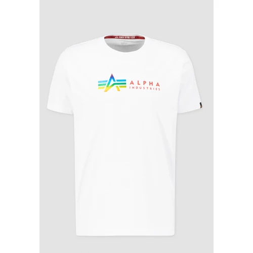 Alpha Industries Alpha Label T Metal póló, white/metal red, S
