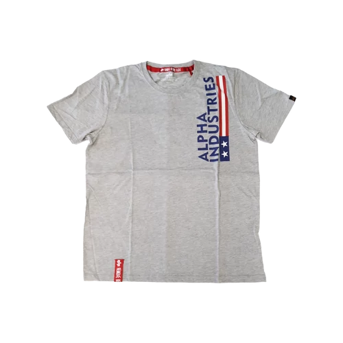 Alpha Industries Vertical T póló, szálkás szürke, M