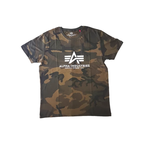 Alpha Industries Basic T-Shirt Camo póló, olive camo, M