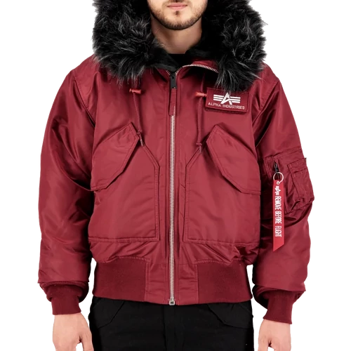 Alpha Industries 45P Hooded Custom dzseki, burgundy, L