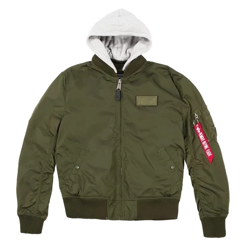 Alpha Industries MA-1 TT Hood dzseki kapucnival, dark green, M