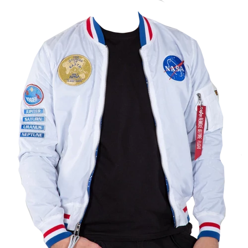 Alpha Industries MA-1 NASA Voyager Rev dzseki, white, L