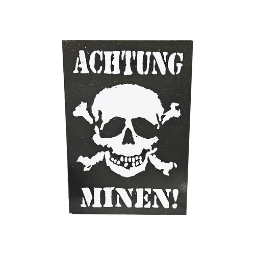 Achtung minen fa tábla