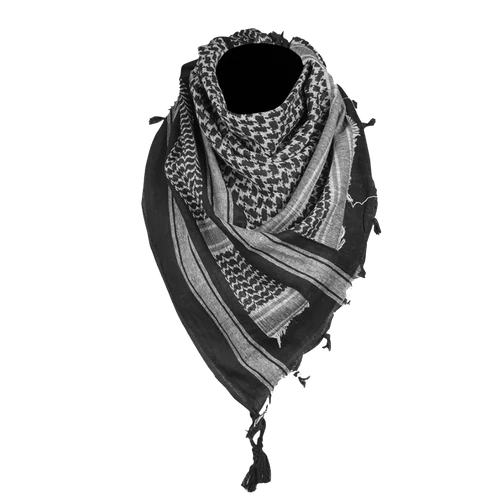 Miltec sál-Shemagh, fehér-fekete