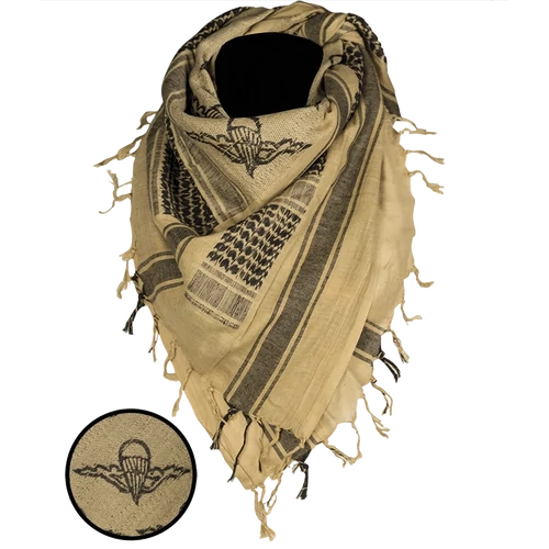 Mil-Tec ejtőernyős shemagh, coyote - fekete