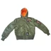 Alpha Industries Hooded Puffer FD Rev. kabát, sage/orange, XL